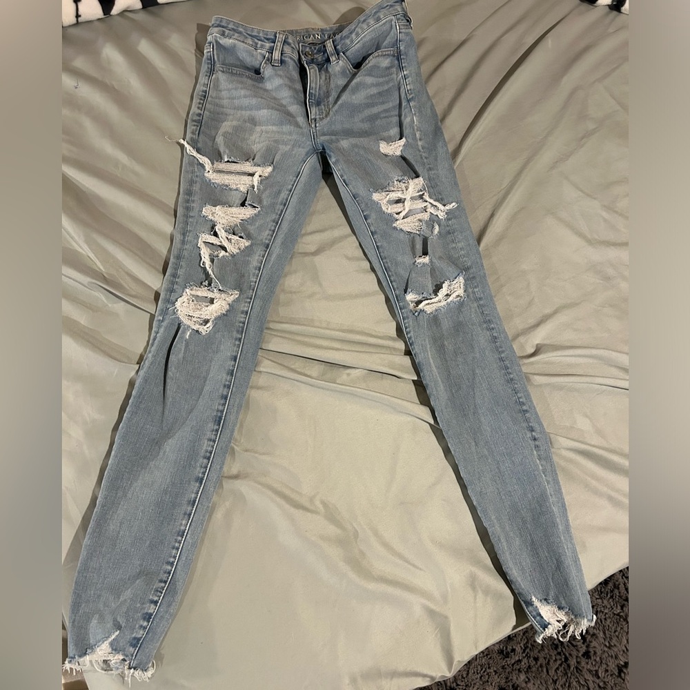 American Eagle 360 Next Level stretch jegging super hi rise size 6 long